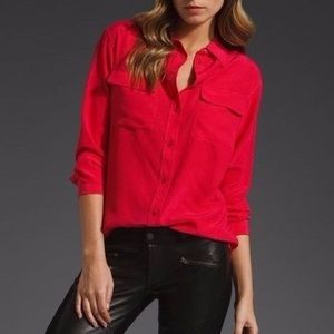 Equipment Slim Signature Blouse XS RED